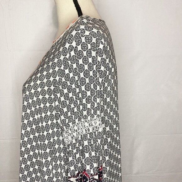 Umgee Dress Size Small Ivory Floral Embroidered Romantic Boho Flounce Lace Trim - Picture 7 of 10